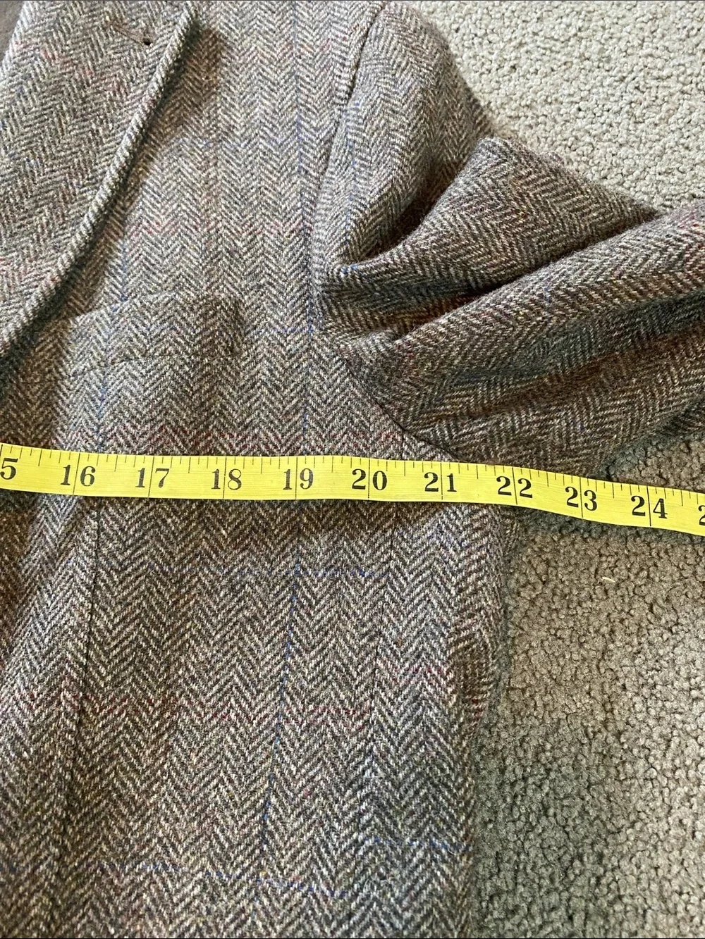 Barutti Blazer Sports Coat 100 Virgin Wool Removable Zip Lining 36S Herringbone